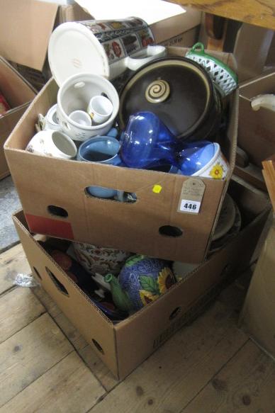 TWO BOXES OF GLASS AND CERAMICS Image