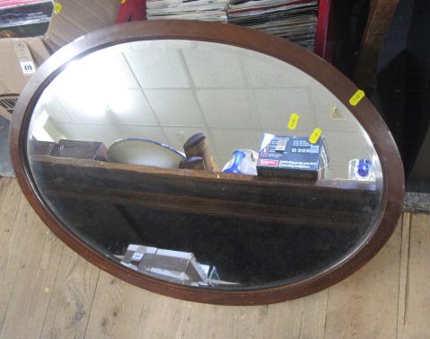 MAHOGANY FRAMED OVAL MIRROR Image