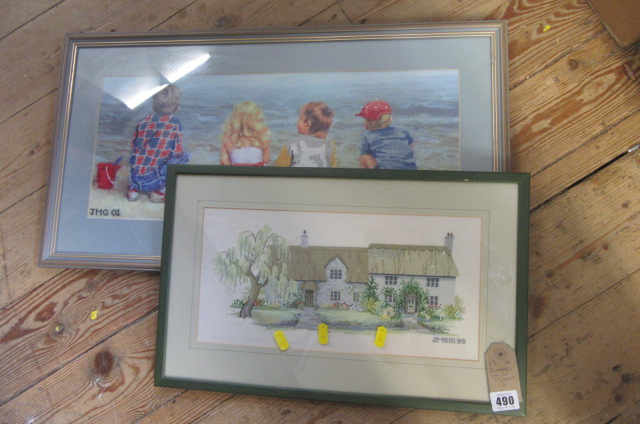 TWO NEEDLEWORK PICTURES Image