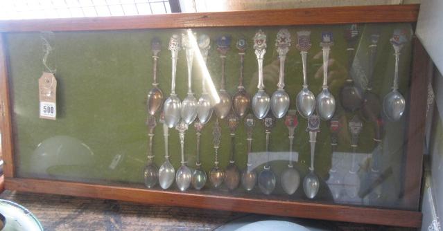 FRAMED SET OF SOUVENIR SPOONS Image