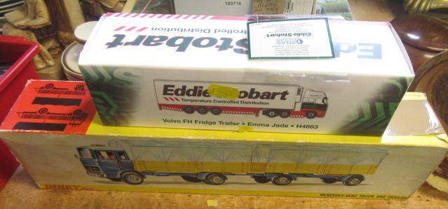 BOXED DINKY MERCEDES TRUCK AND TRAILER AND EDDIE STOBART LORRY Image