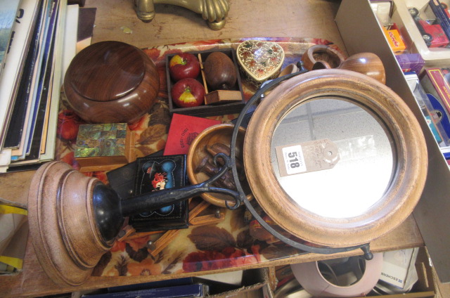 TRAY OF TREEN INCLUDING MIRROR Image