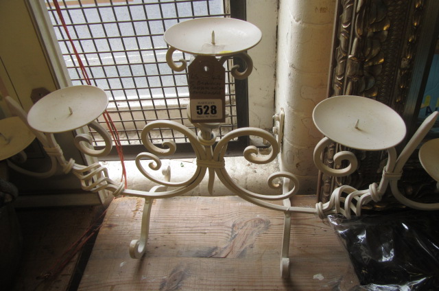 FIVE BRANCH CREAM METAL CANDLELABRA Image