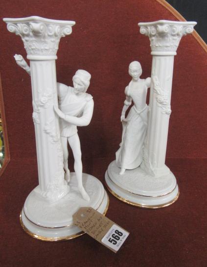 FRANKLIN MINT ROMEO AND JULIET CANDLESTICKS Image