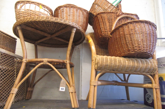 QUANTITY OF CANE FURNITURE AND BASKETS Image