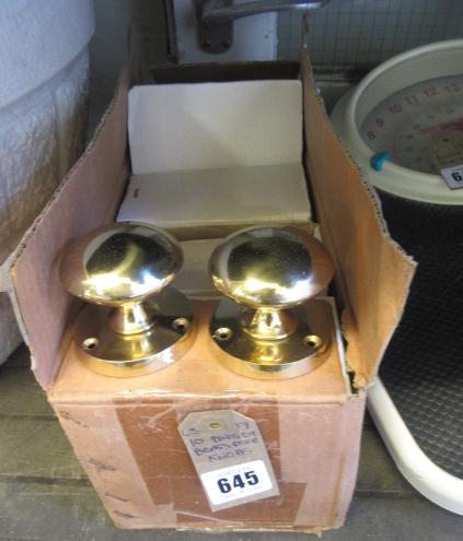 TEN PAIRS OF BRASS DOOR KNOBS Image