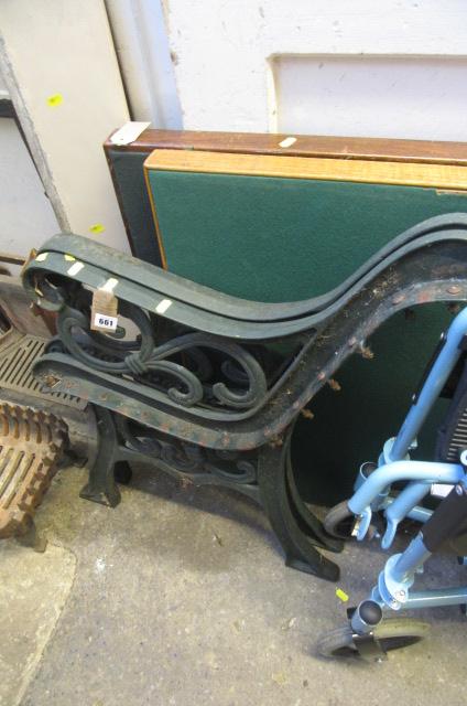 PAIR OF CAST IRON BENCH ENDS Image