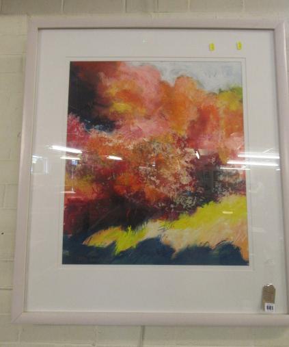MIXED MEDIA FRAMED ABSTRACT Image