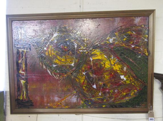 ABSTRACT OIL PAINTING ON CANVAS Image