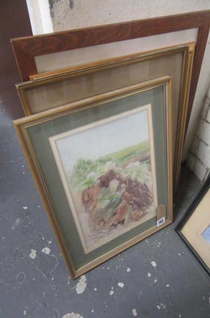 TWO WATERCOLOURS TOGETHER WITH AN OIL AND A PASTEL Image