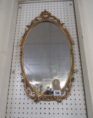 GILT FRAMED OVAL MIRROR Image
