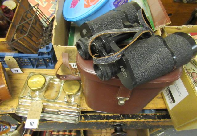 BINOCULARS AND GLASS INK STAND Image