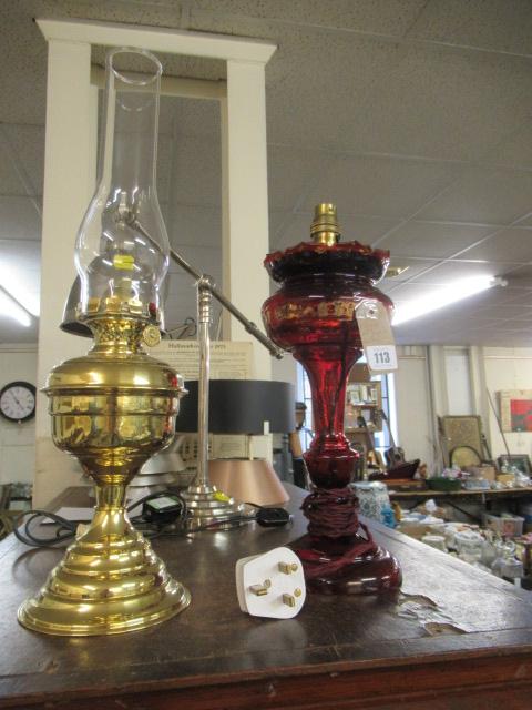 BRASS OIL LAMP AND ANOTHER Image