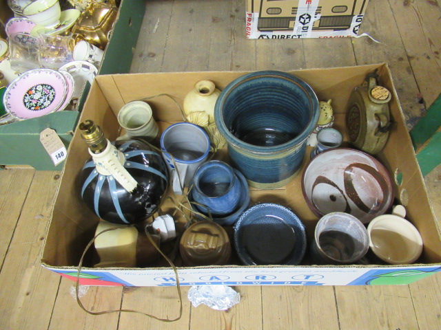 BOX OF STUDIO POTTERY Image