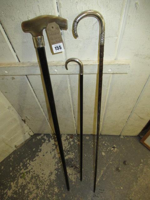HORN HANDLED WALKING STICK AND TWO OTHERS Image