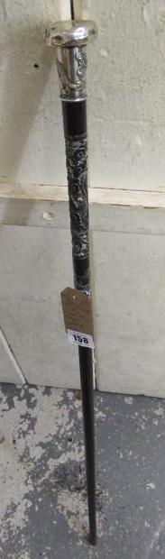 CHINESE SILVER TOPPED DRAGON WALKING STICK Image