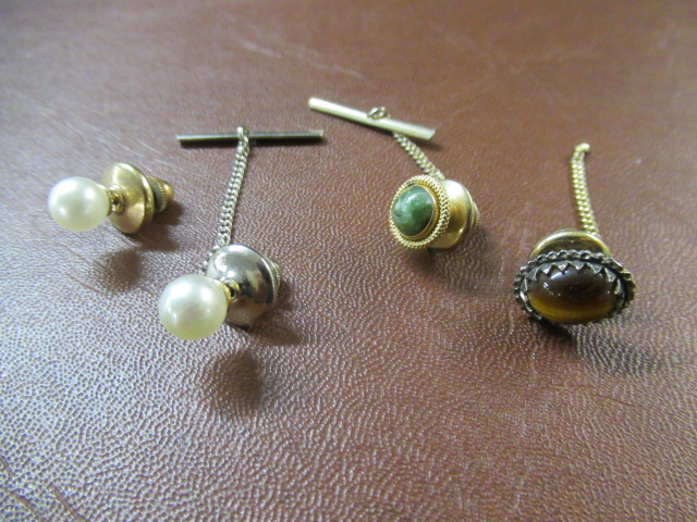 FOUR TIE PINS INCLUDING CHRISTIAN DIOR Image