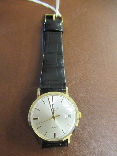 GENTS 9CT GOLD CASED MARVIN REVUE WATCH Image