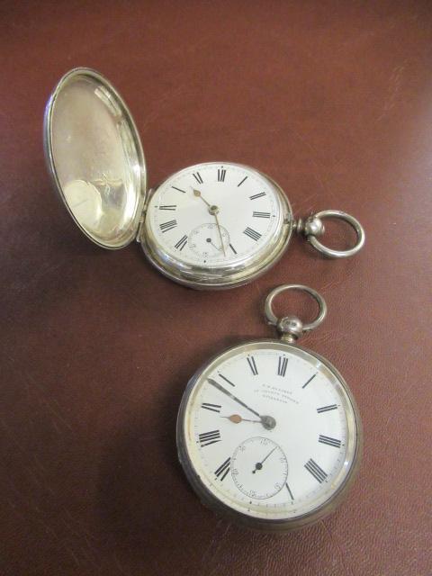 TWO SILVER CASED POCKET WATCHES Image
