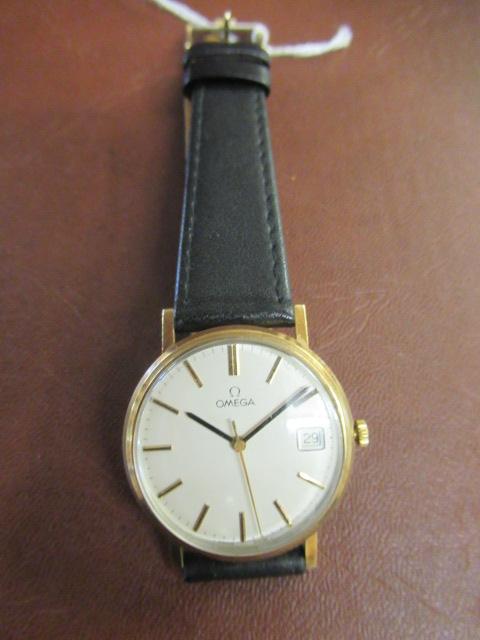 GENTS 9CT GOLD OMEGA WRISTWATCH Image