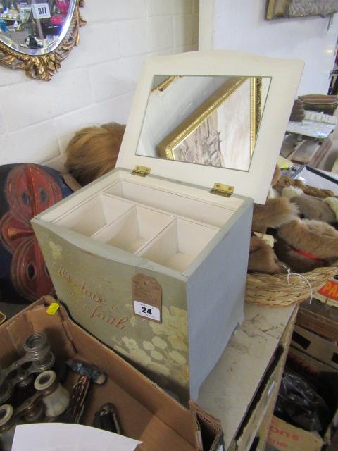 THREE TIER WOODEN JEWELLERY CASKET Image