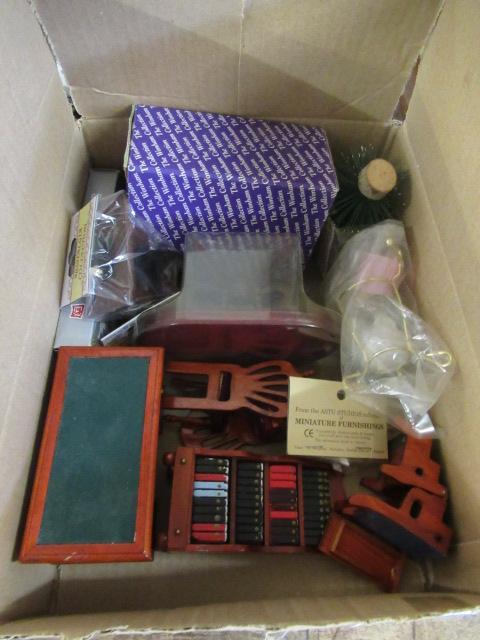 BOX OF DOLLS HOUSE FURNITURE Image