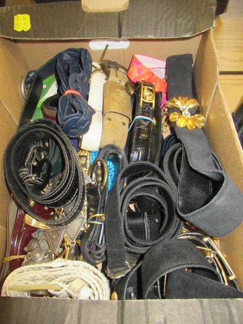 BOX OF DESIGNER BELTS Image