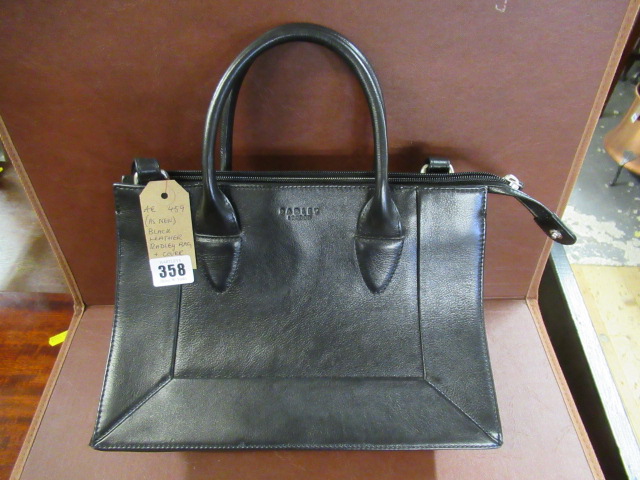 BLACK LEATHER RADLEY HANDBAG AND COVER AS NEW Image