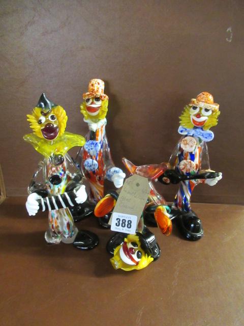 FOUR MURANO GLASS CLOWNS Image