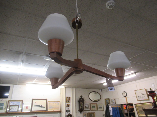 DANISH TEAK ELECTROLIER JOE HAMMERBORG? Image