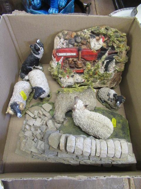 BOX OF SHEEP ORNAMENTS ETC Image