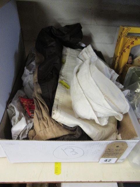 BOX OF GEORGIAN AND VICTORIAN DOLLS CLOTHES Image