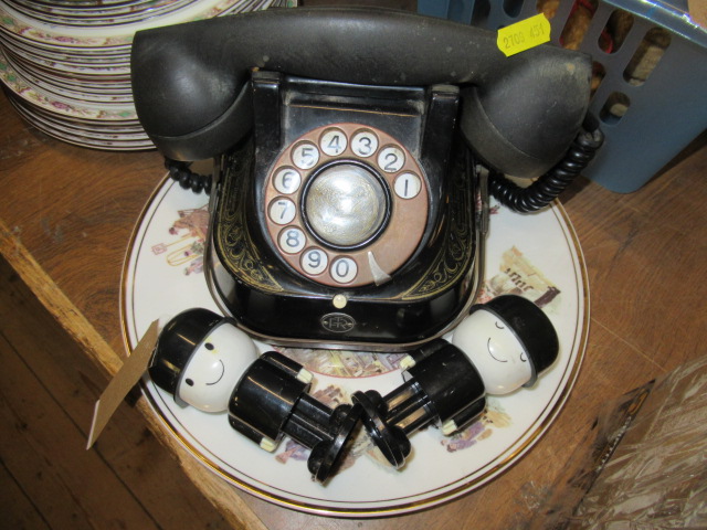 BAKELITE PHONE AND A LIMITED EDITION SHEFFIELD CERAMIC PLATE Image