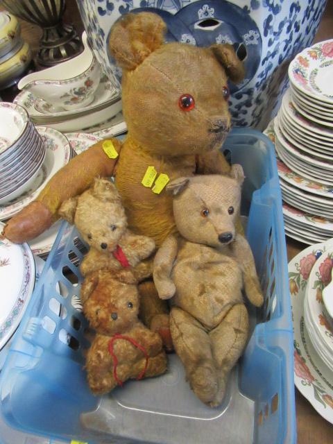 FOUR OLD TEDDY BEARS Image