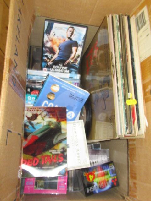 BOX OF LPS CDS AND DVDS Image
