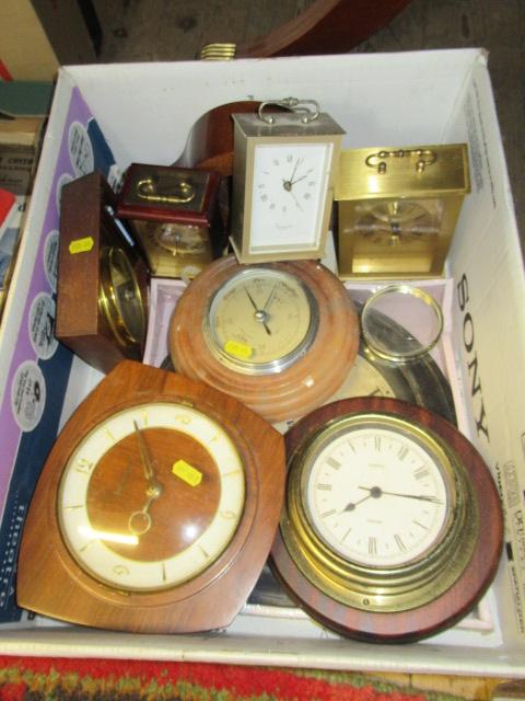BOX OF VARIOUS CLOCKS Image