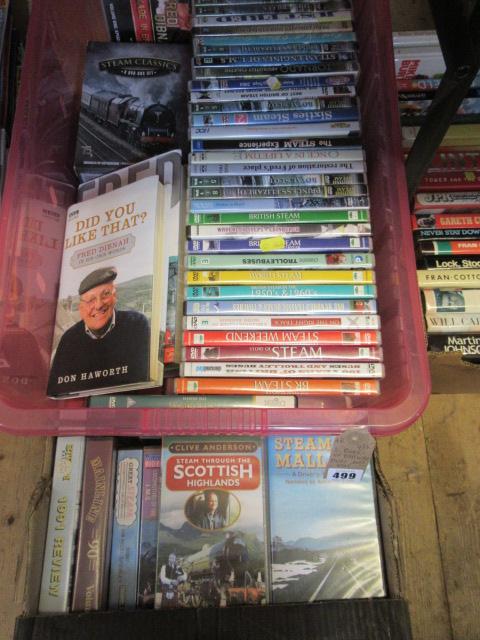 TWO BOXES OF RAILWAY DVDS ETC Image