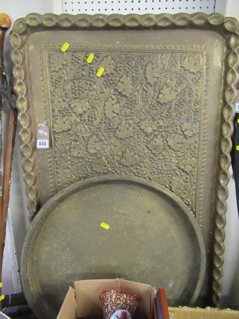 TWO INDIAN BRASS TRAYS Image