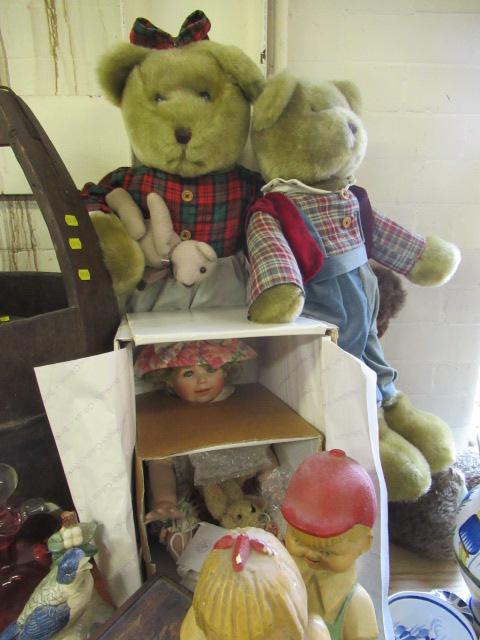 THREE LARGE TEDDY BEARS AND A BOXED CHELSEA DOLL Image