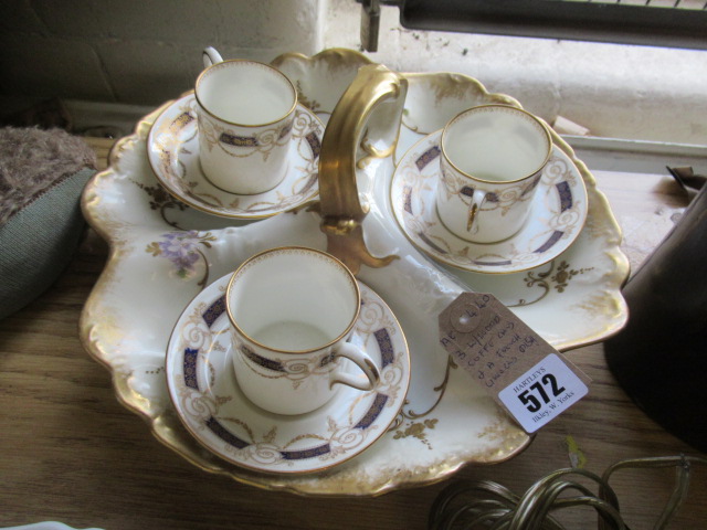 THREE WEDGWOOD COFFEE CANS AND A LIMOGES DISH Image