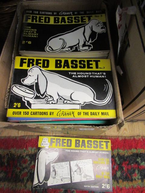 BOX OF FRED BASSETT CARTOON BOOKS ETC Image