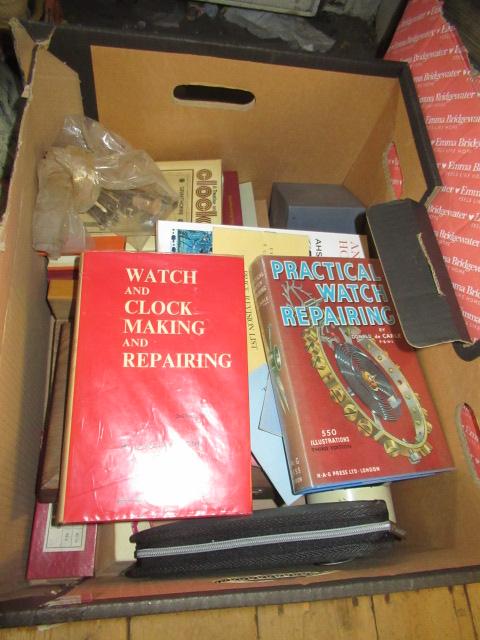 BOX OF WATCH AND CLOCK REPAIRING ITEMS Image