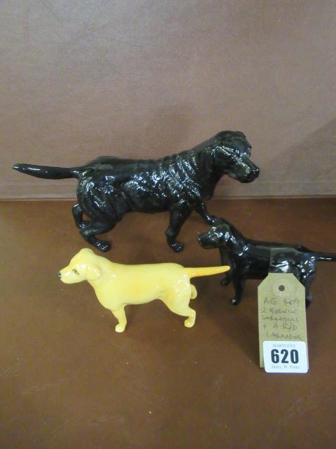 TWO BESWICK LABRADORS AND ANOTHER ROYAL DOULTON LABRADOR Image