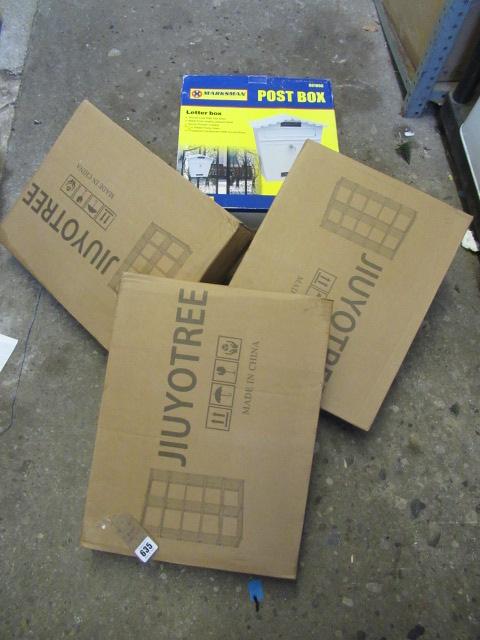 THREE BOXED SHELF UNITS AND A POST BOX Image