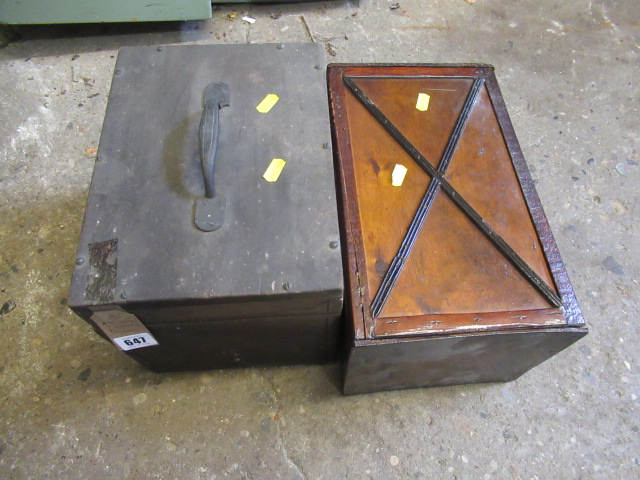TWO WOODEN BOXES Image