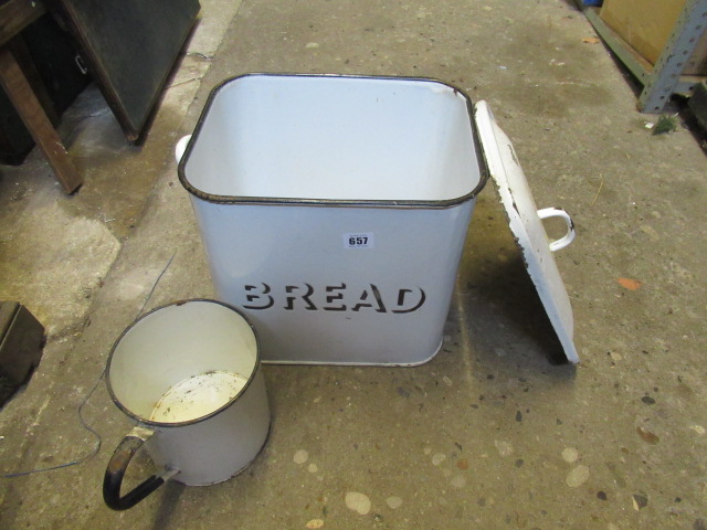 ENAMEL BREAD BIN AND PAN Image