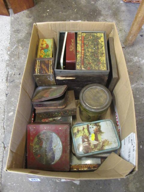BOX OF VINTAGE TINS Image