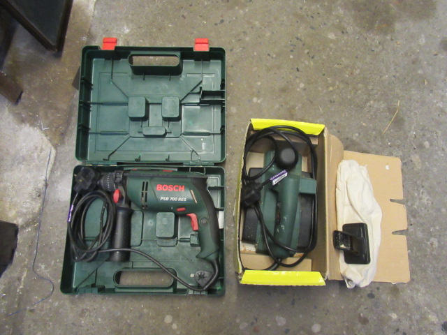 CASED BOSCH DRILL AND BOSCH PLANER Image