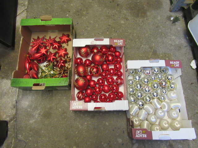 THREE BOXES OF CHRISTMAS BAUBLES Image