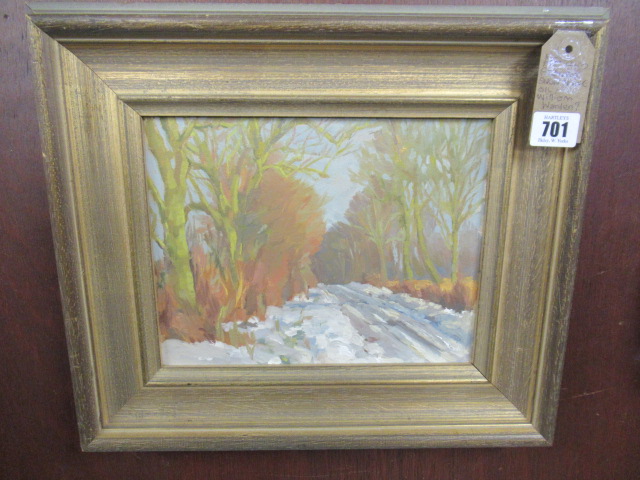 FRAMED SNOW SCENE OIL BY WILLIAM WARDEN Image